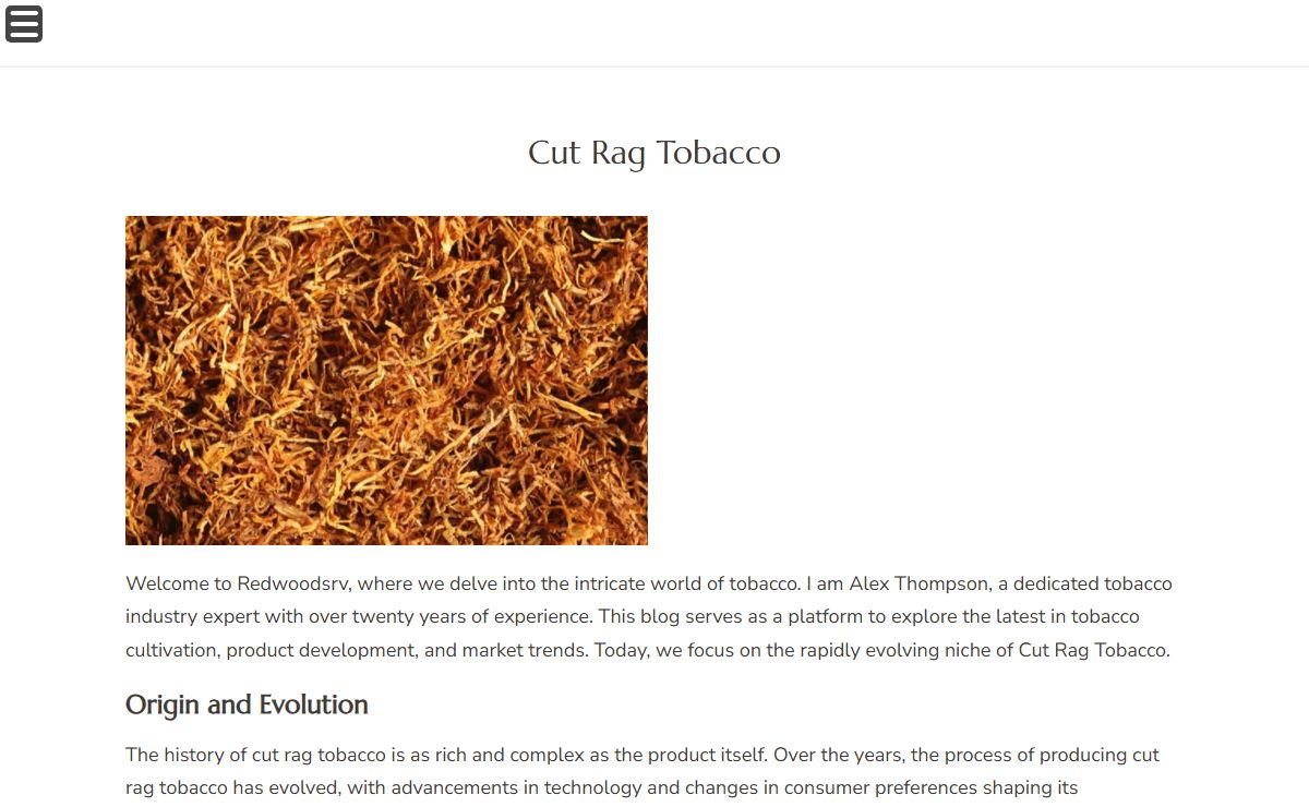 Cut Rag Tobacco: The Backbone of Premium Blends ;;; redwoodsrv.com