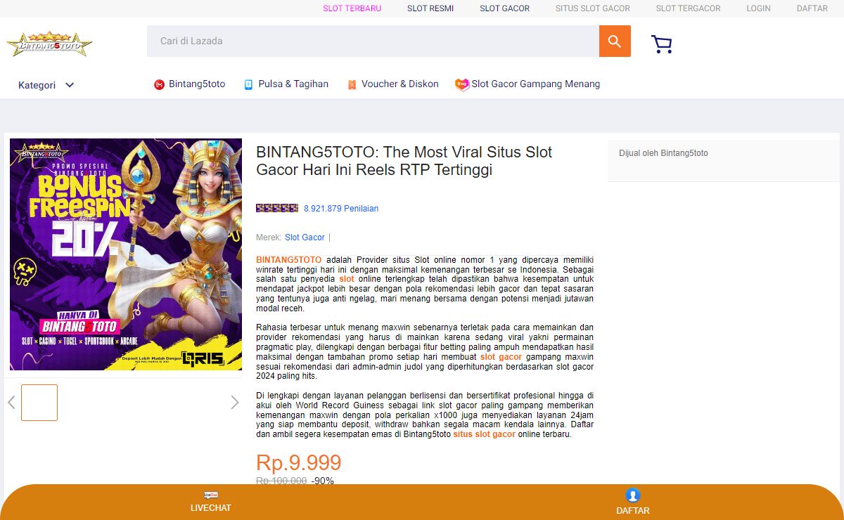 BINTANG5TOTO: The Most Viral Situs Slot Gacor Hari Ini Reels RTP Tertinggi