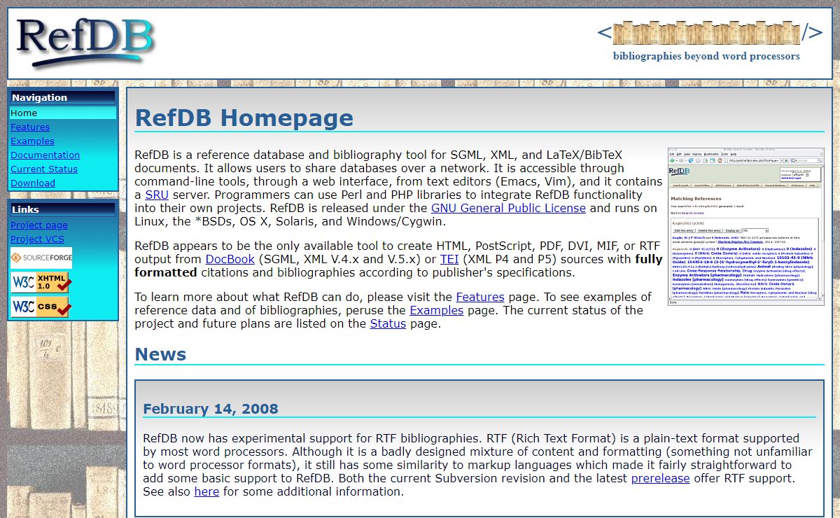 RefDB homepage
