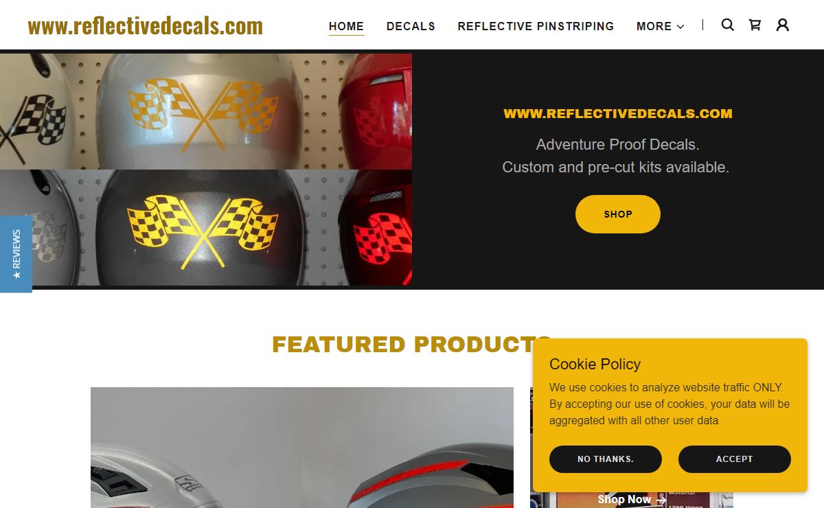 Reflective Helmet Decals - reflectivedecals.com