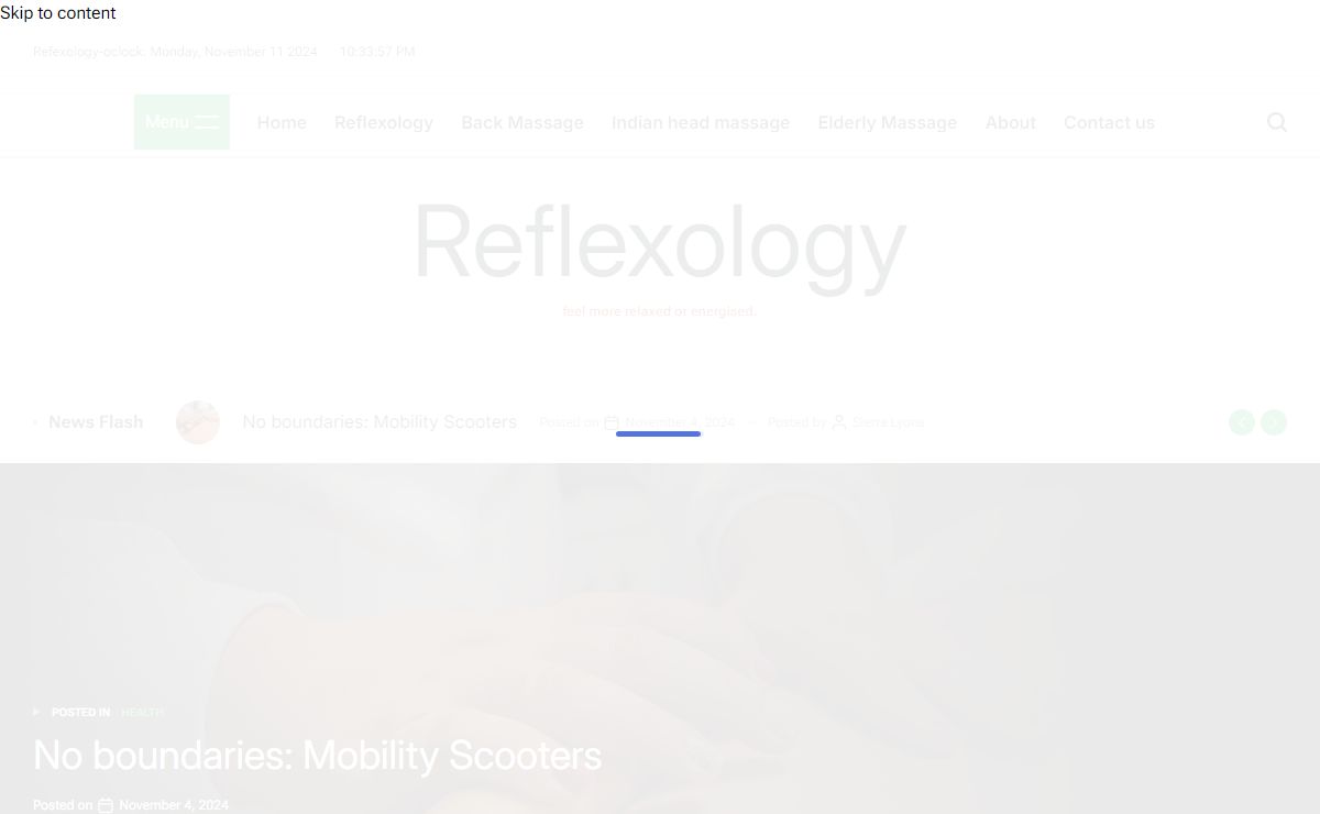 Reflexology - feel more relaxed or energised.