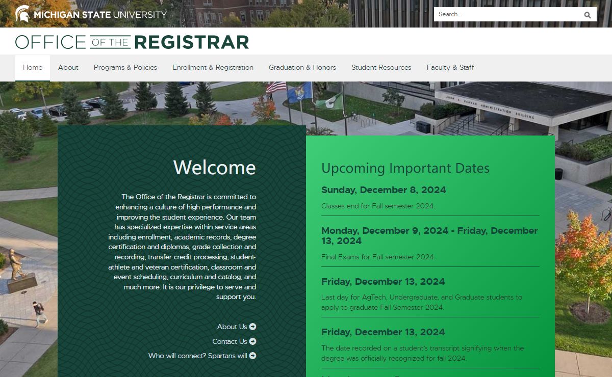 MSU RO: Office of the Registrar - Michigan State University
