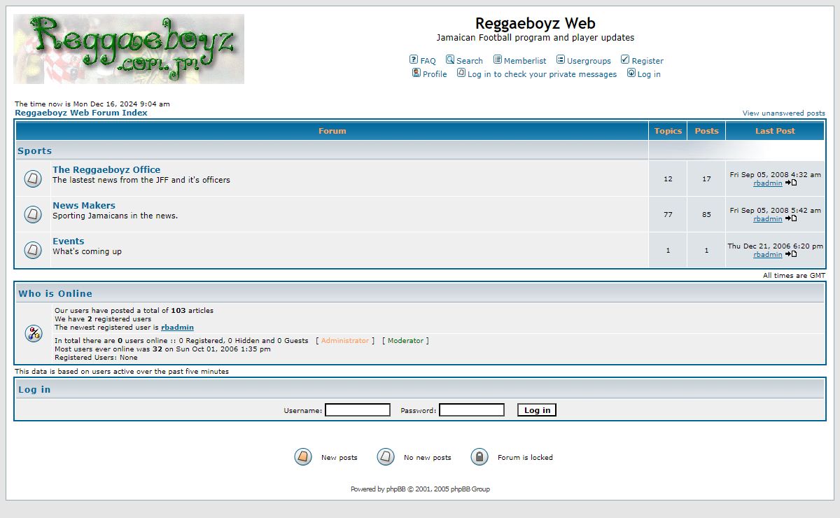Reggaeboyz Web :: Index