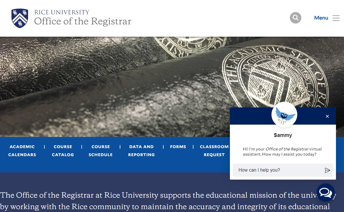 Office of the Registrar | Rice University