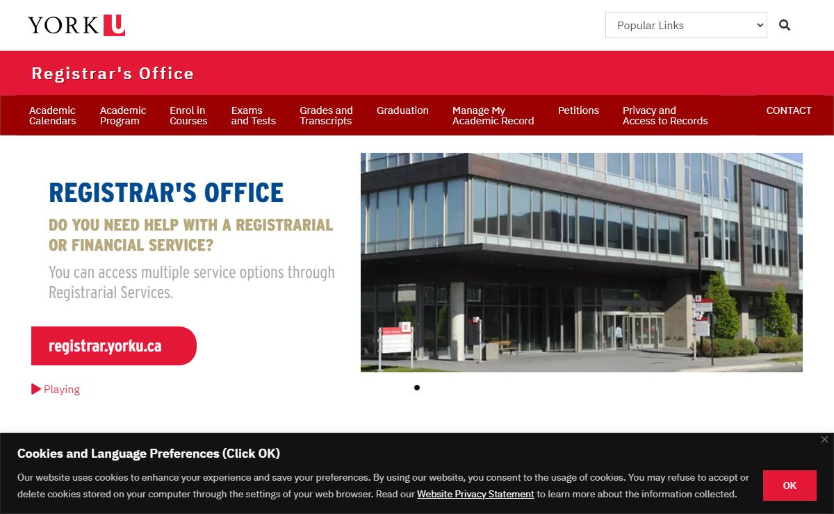 Registrar's Office - Home | Registrar's Office | York University
