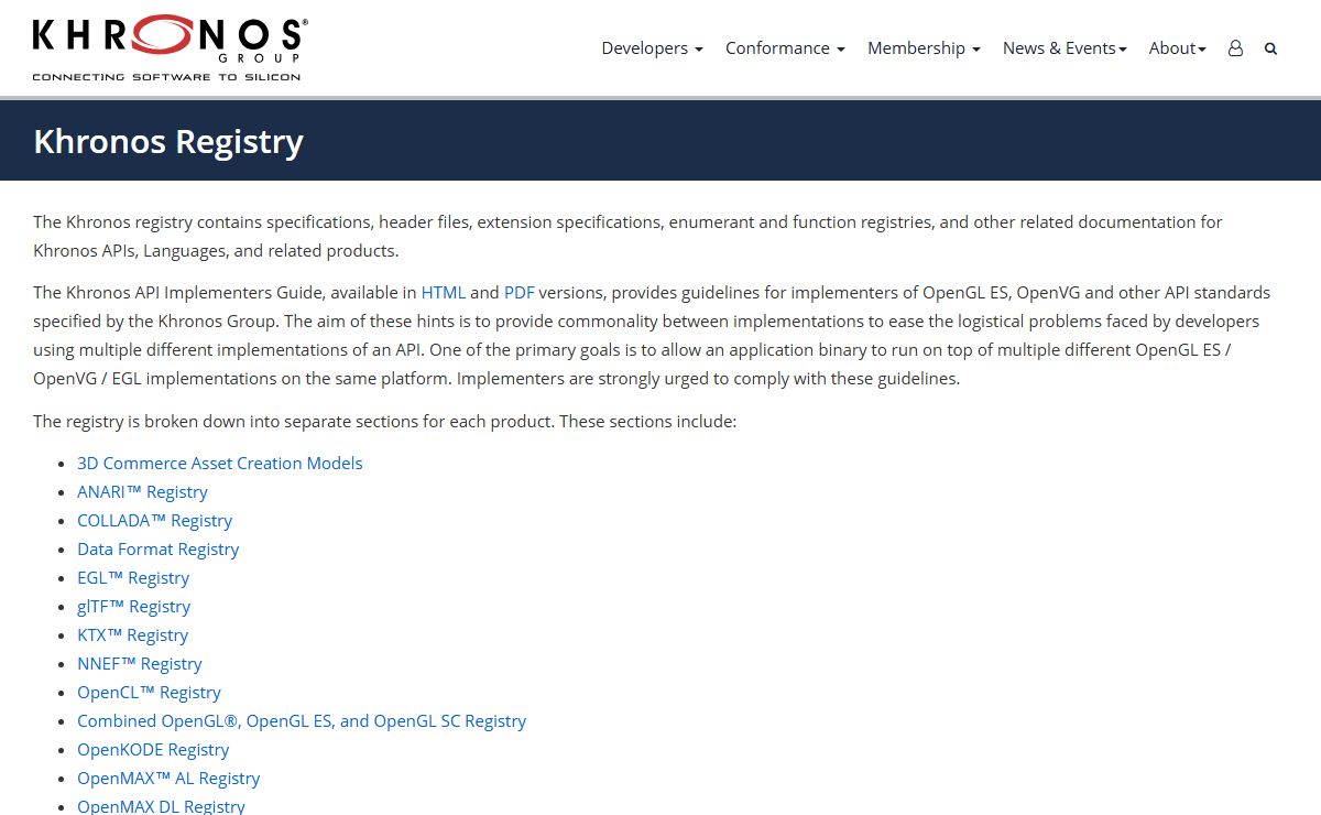 Khronos Registry - The Khronos Group Inc
