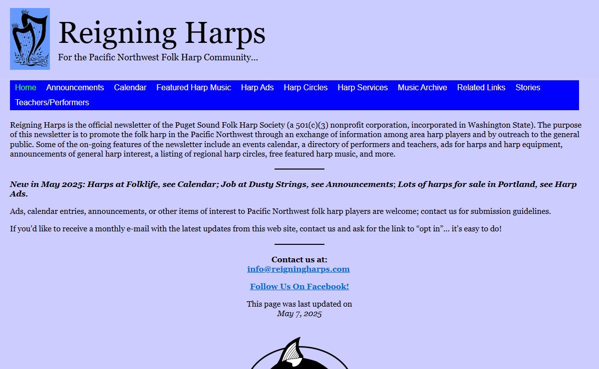 Reigning Harps – For the Pacific Northwest Folk Harp Community…