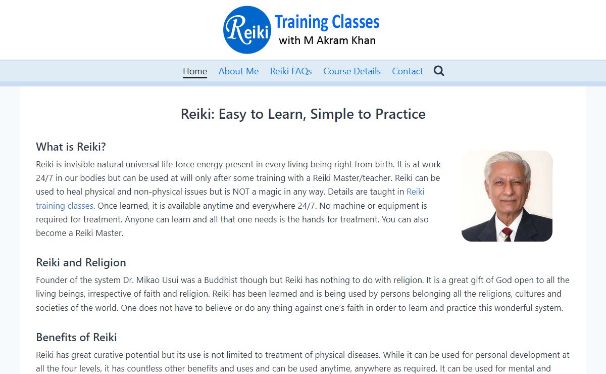 Reiki Training Classes: Reiki Master M Akram Khan, Lahore