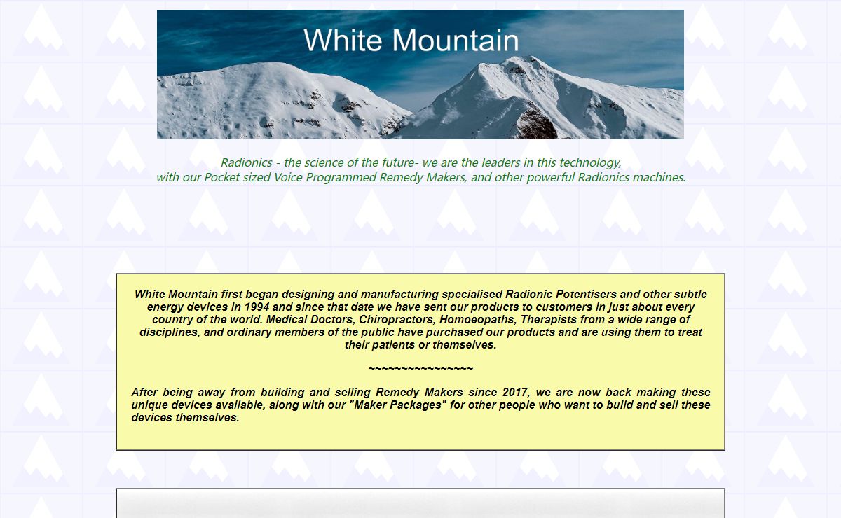 White Mountain Subtle Energy Technology