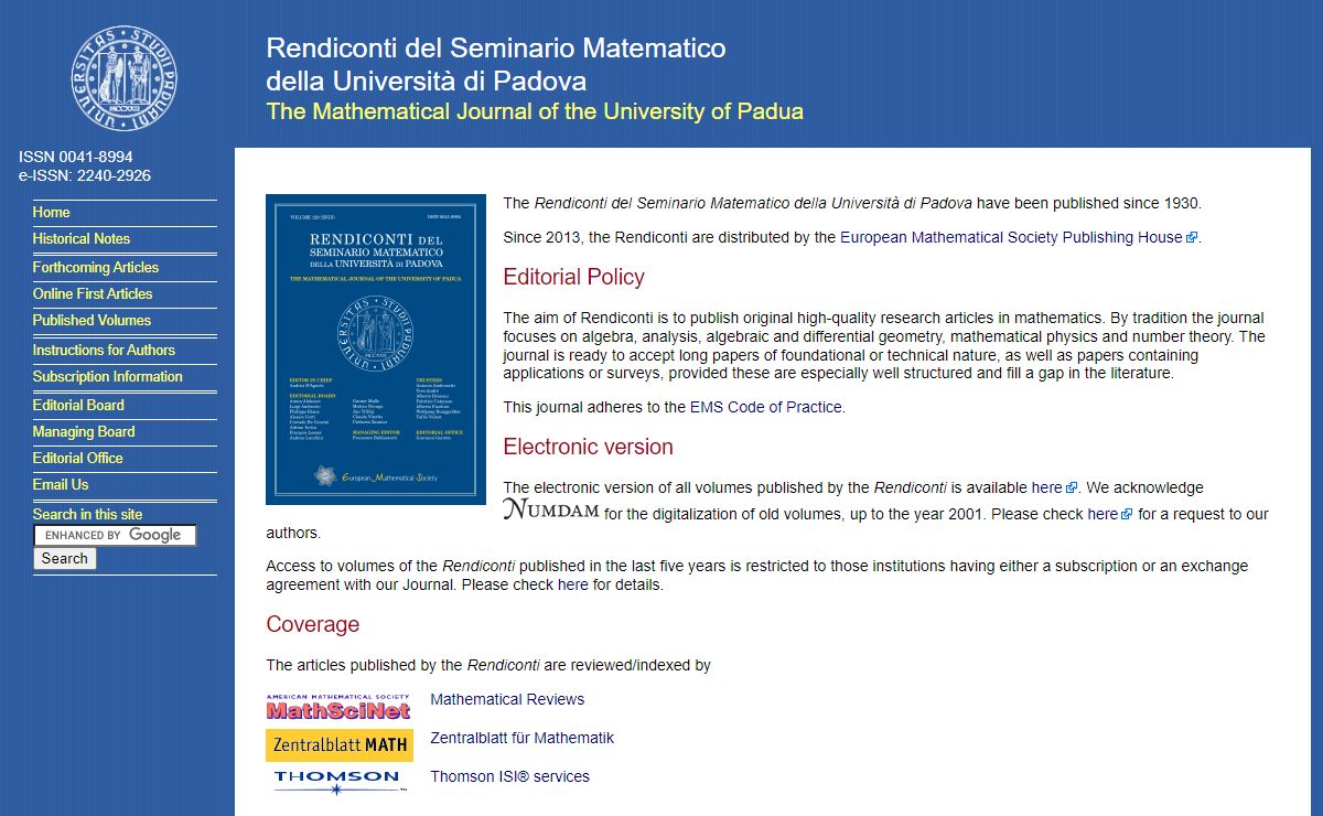 Rendiconti del Seminario Matematico della Università di Padova