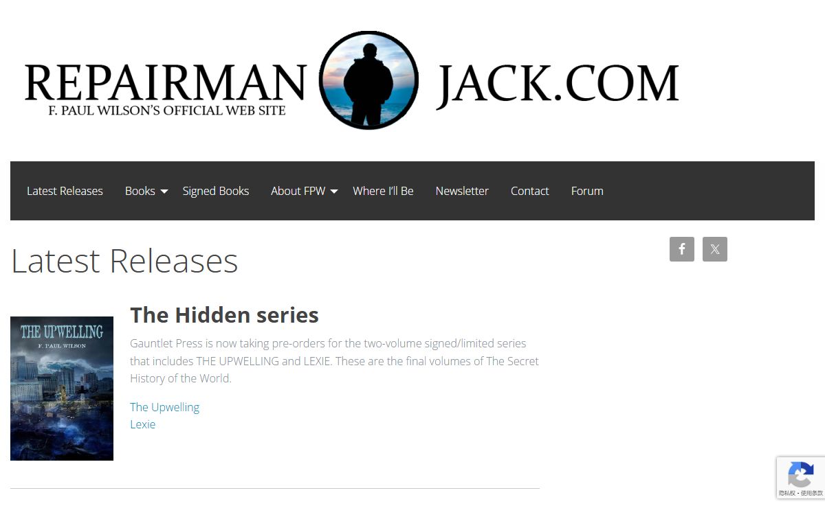 Repairmanjack.com – F. Paul Wilson's Official Web Site
