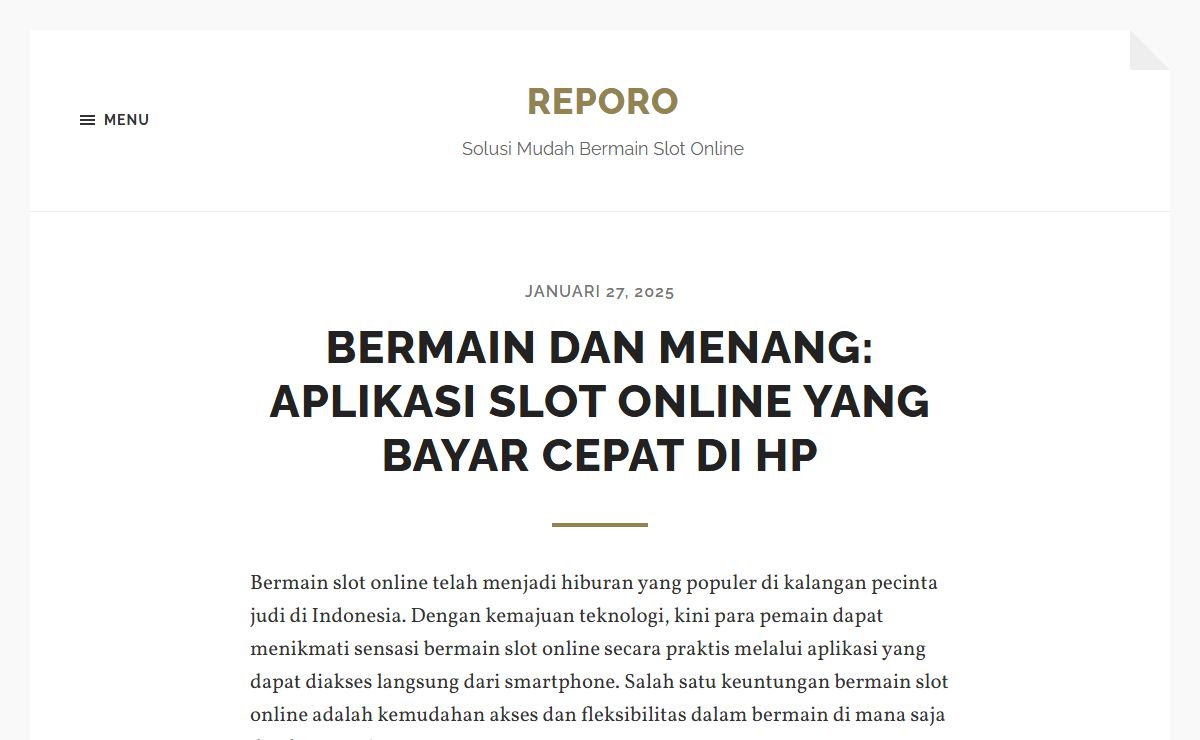 Reporo – Solusi Mudah Bermain Slot Online