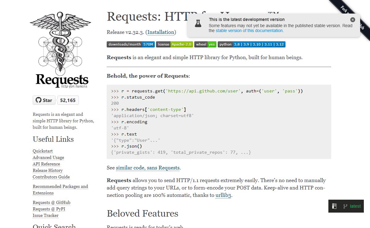 Requests: HTTP for Humans™ — Requests 2.32.3 documentation