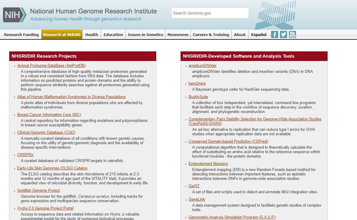 NHGRI: Research Server