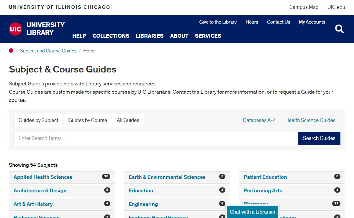 Guides BY SUBJECT - Subject and Course Guides at University of Illinois at Chicago
