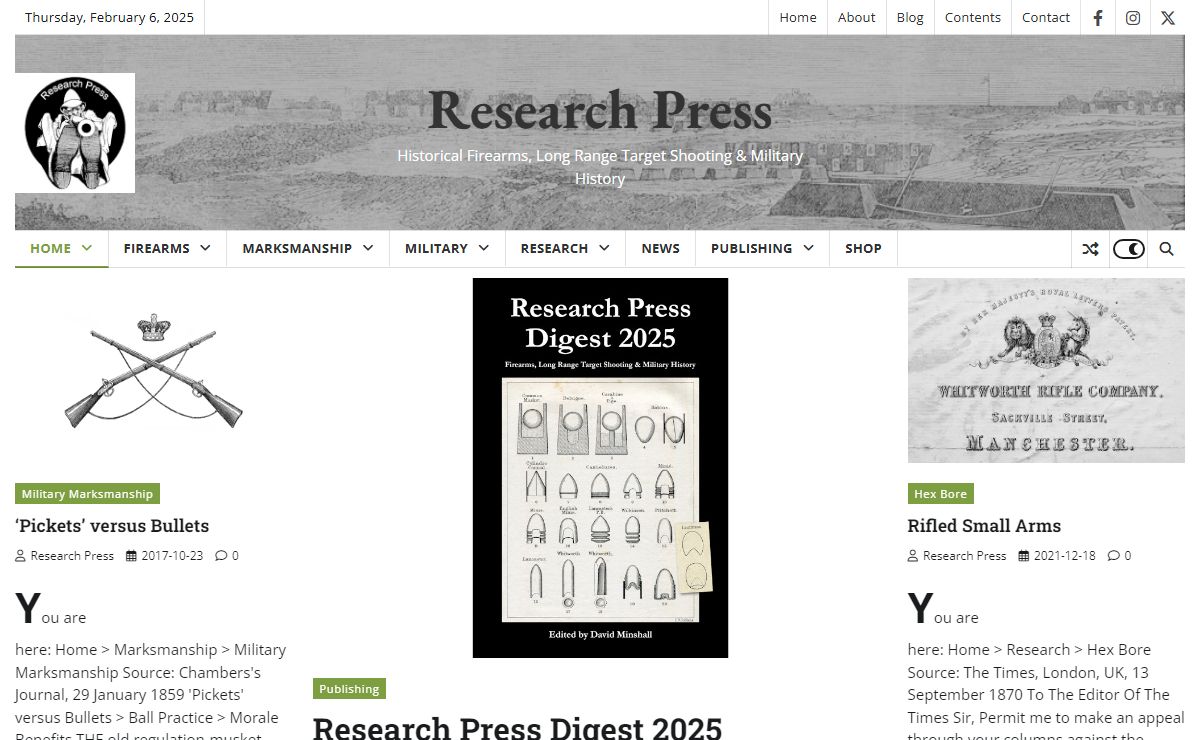 Research Press – Historical Firearms, Long Range Target Shooting & Military History