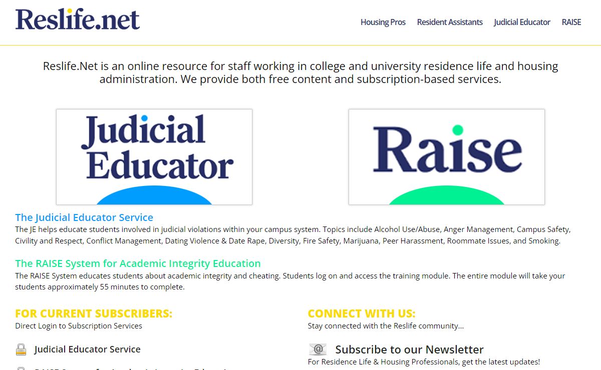 Reslife.Net – serving the residential life community