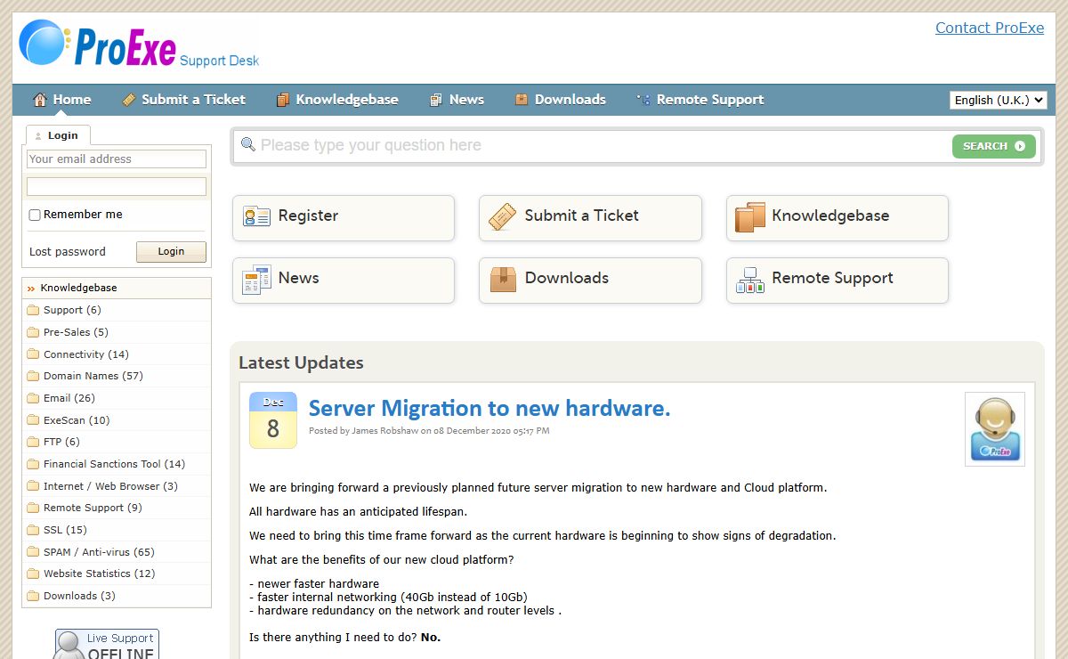 ProExe Support Desk