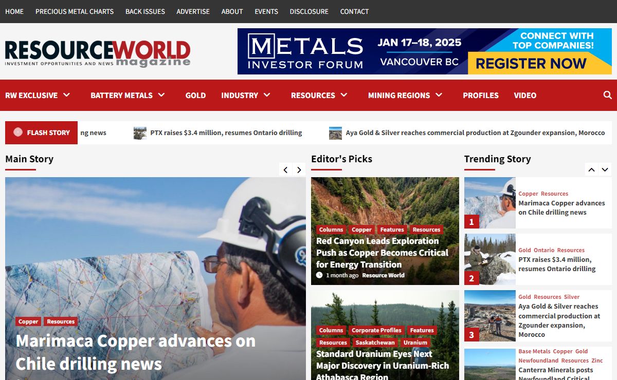 Resource World Magazine – investment opportunities and news