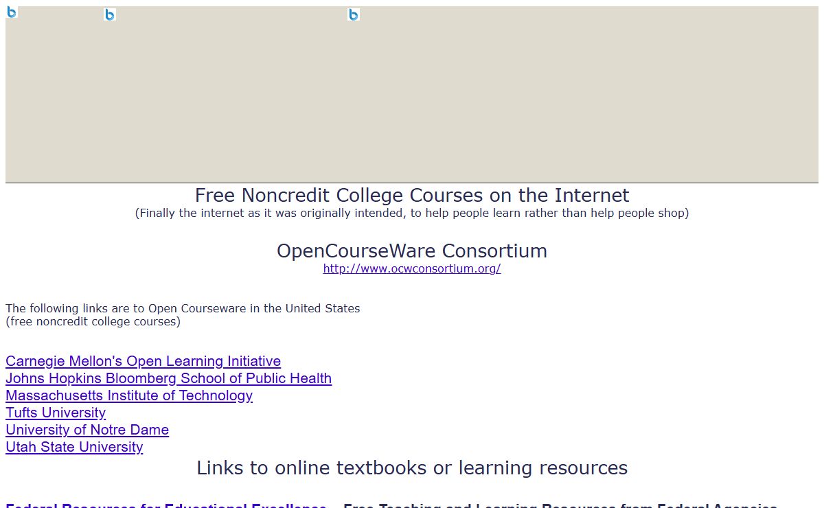 Free Educational Resources on the Internet