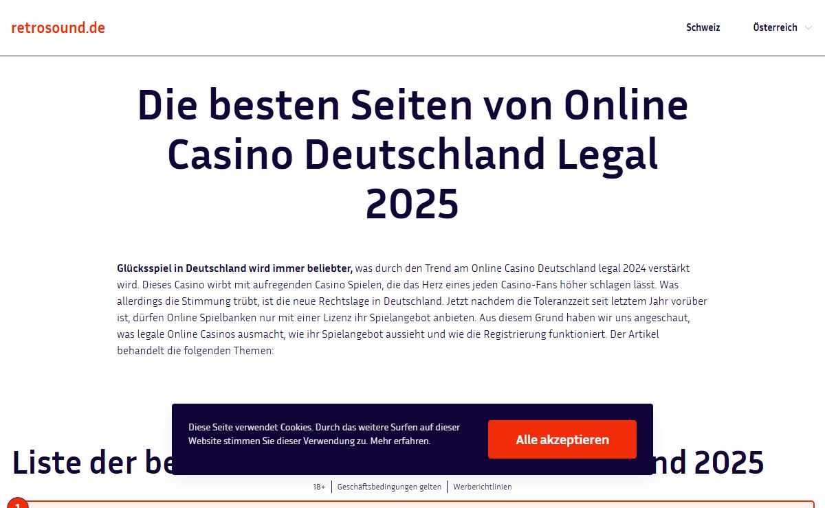 Online Casino Deutschland legal 2025 - Jetzt mit tollen Boni