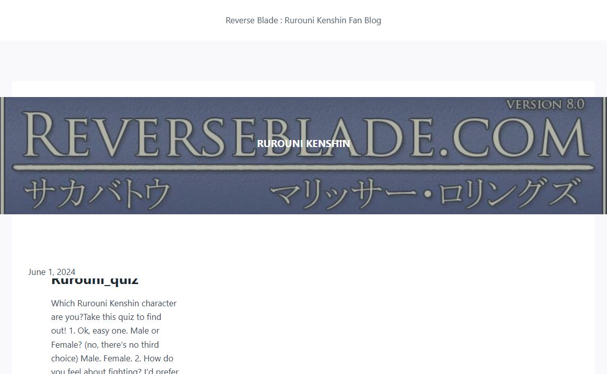 Reverse Blade : Rurouni Kenshin Fan Blog - Reverse Blade