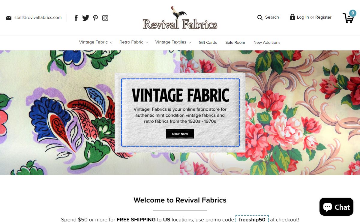 Shop for retro fabric and vintage fabric in original mint condition at RevivalFabrics.com – Revival Fabrics