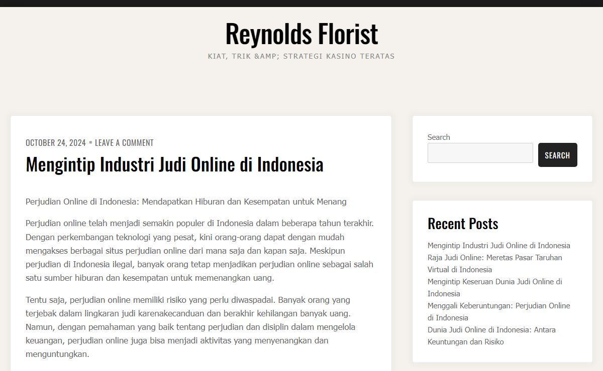 Reynolds Florist – Kiat, Trik &amp; Strategi Kasino Teratas