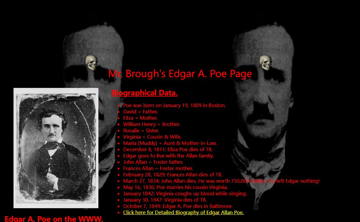 Mr. B's Edgar Allan Poe Page