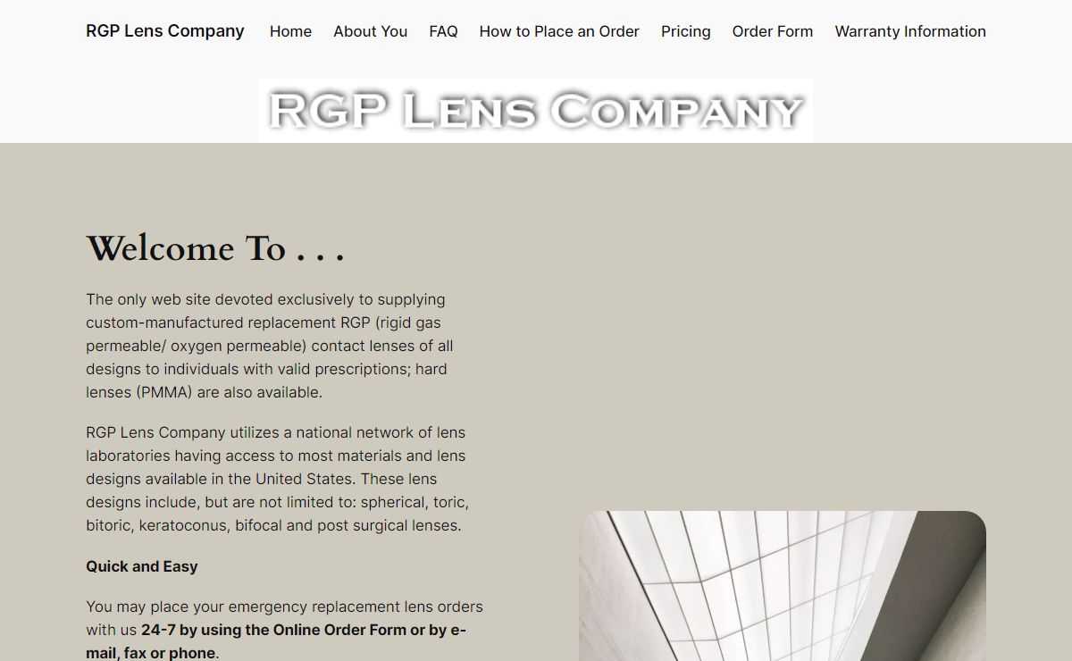 RGP Lens Company – The RGP Lens Company: Superior Quality Precision Opticals