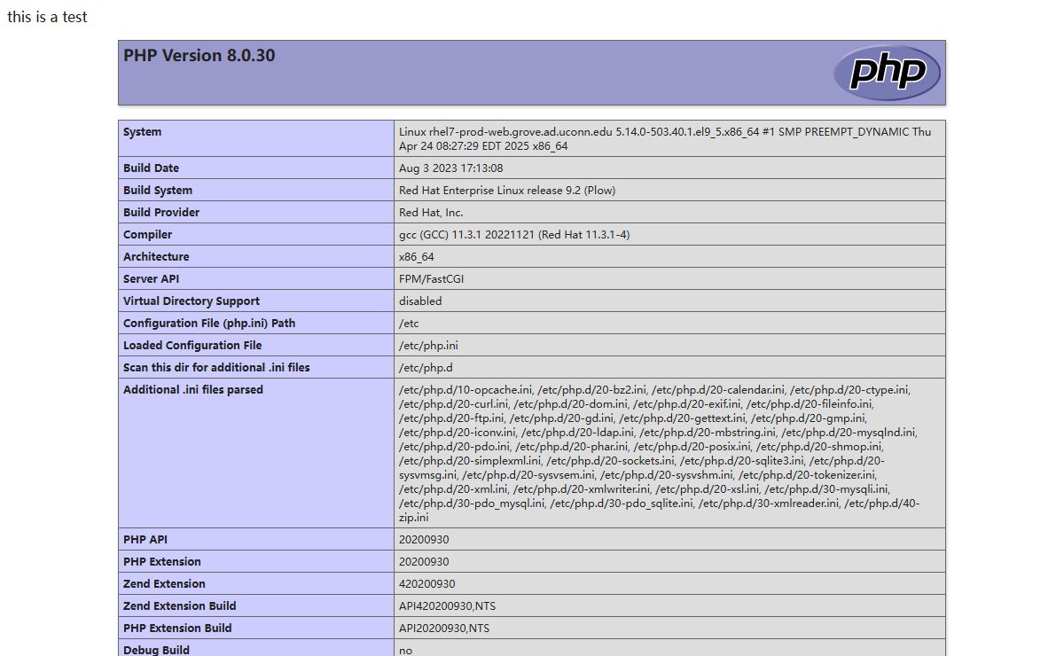 PHP 8.0.30 - phpinfo()