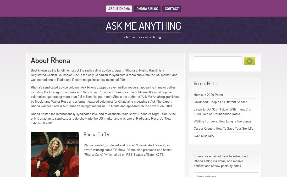 Ask Me Anything | Rhona Raskin's Blog