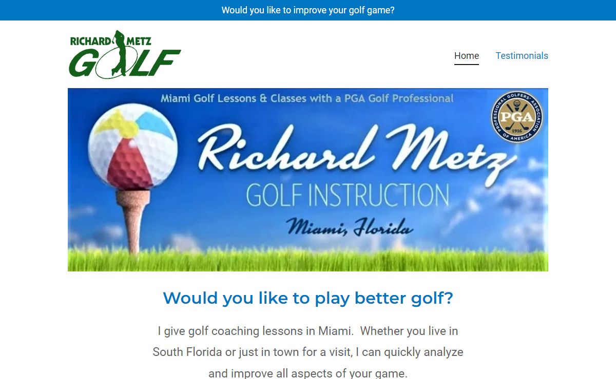Richard Metz Golf Instruction - Golf Instruction, Golf Lessons