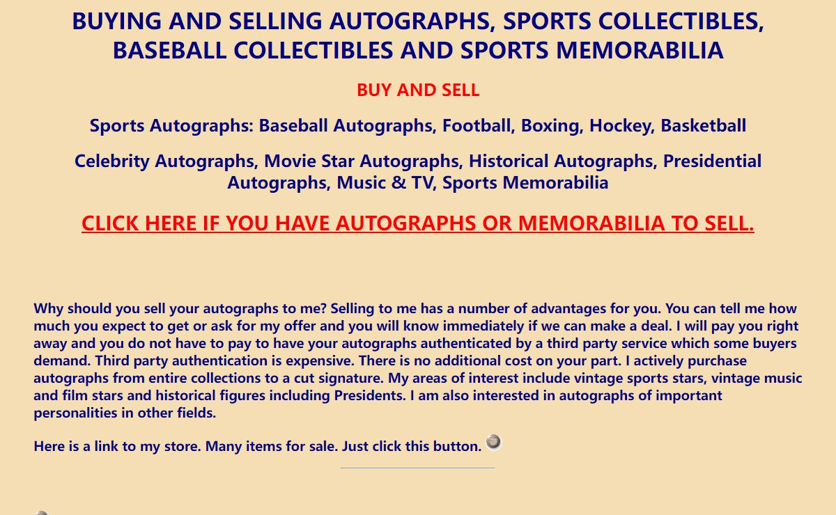 Sports Autographs, Sports Memorabilia, Baseball Autographs, Baseball Memorabilia, Football, Boxing, Hockey, Basketball
