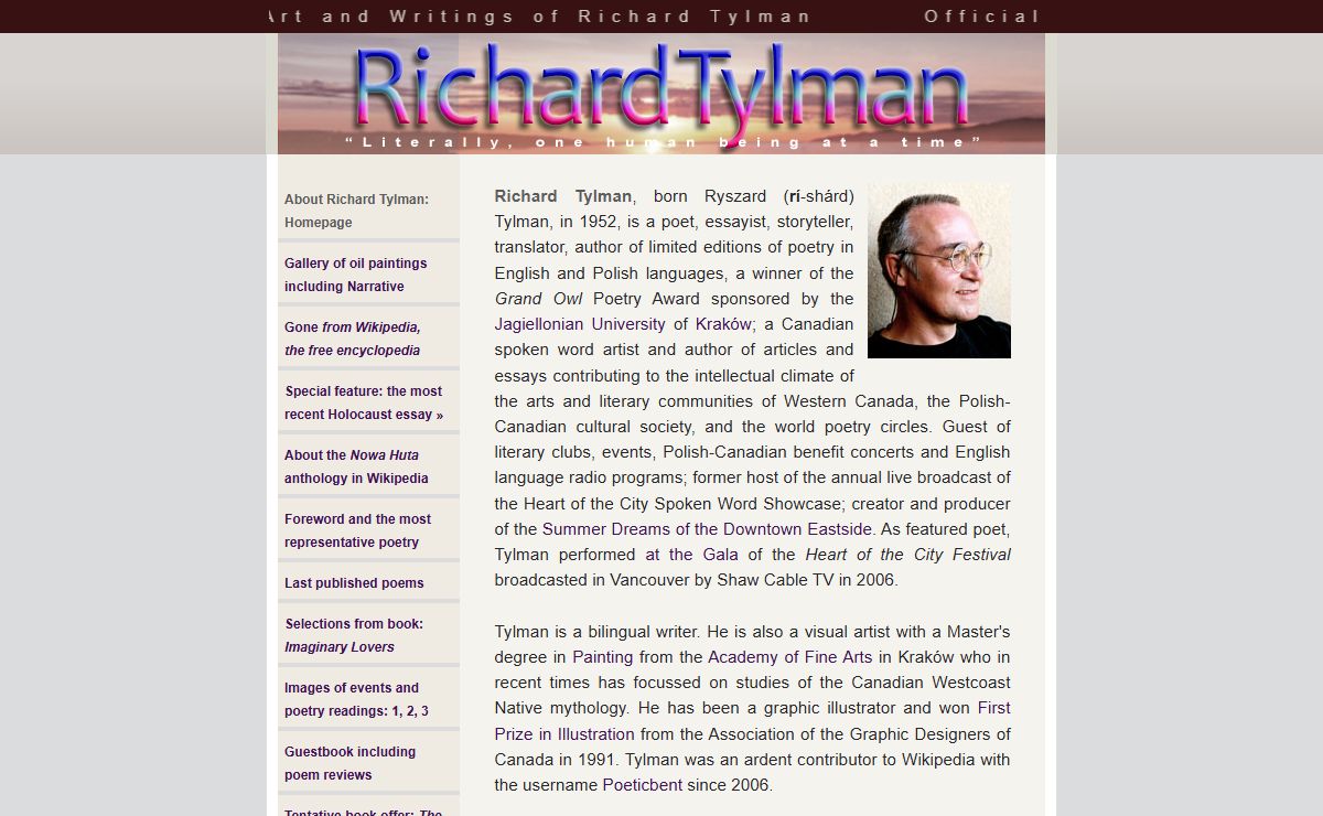 Poetry and Art of Richard Tylman - Official Website