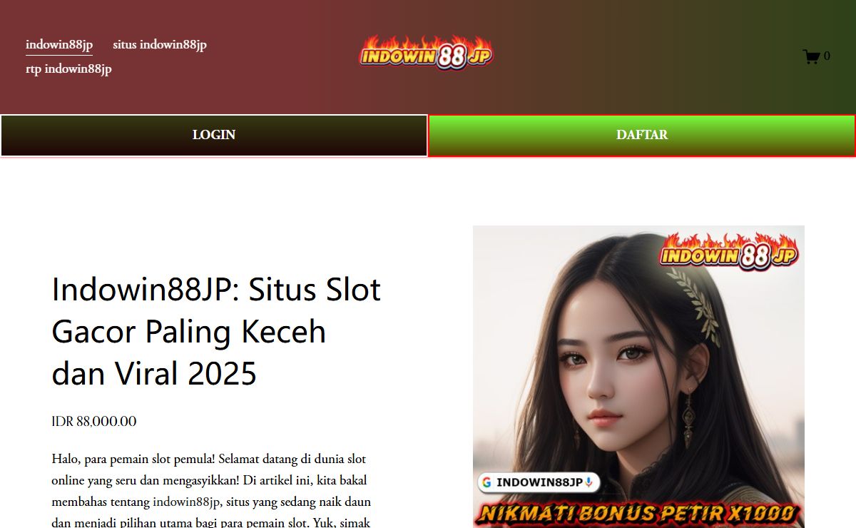 Indowin88JP: Situs Slot Gacor Paling Keceh dan Viral 2025