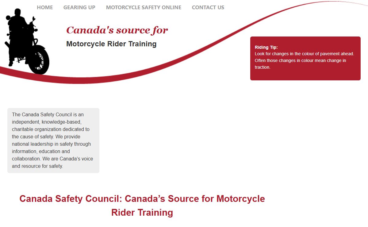 Motorcycle Rider Training – Gearing Up - Canada Safety Council