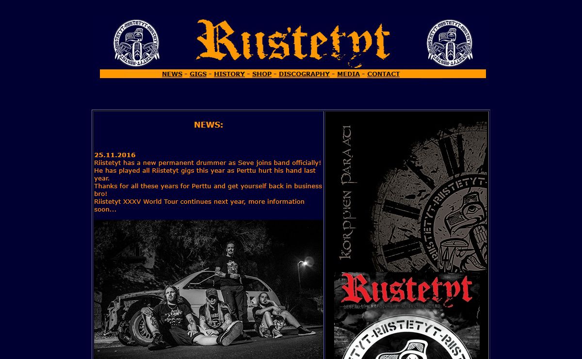 RIISTETYT home page