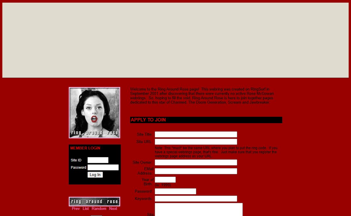 Ring Around Rose: A Rose McGowan Webring