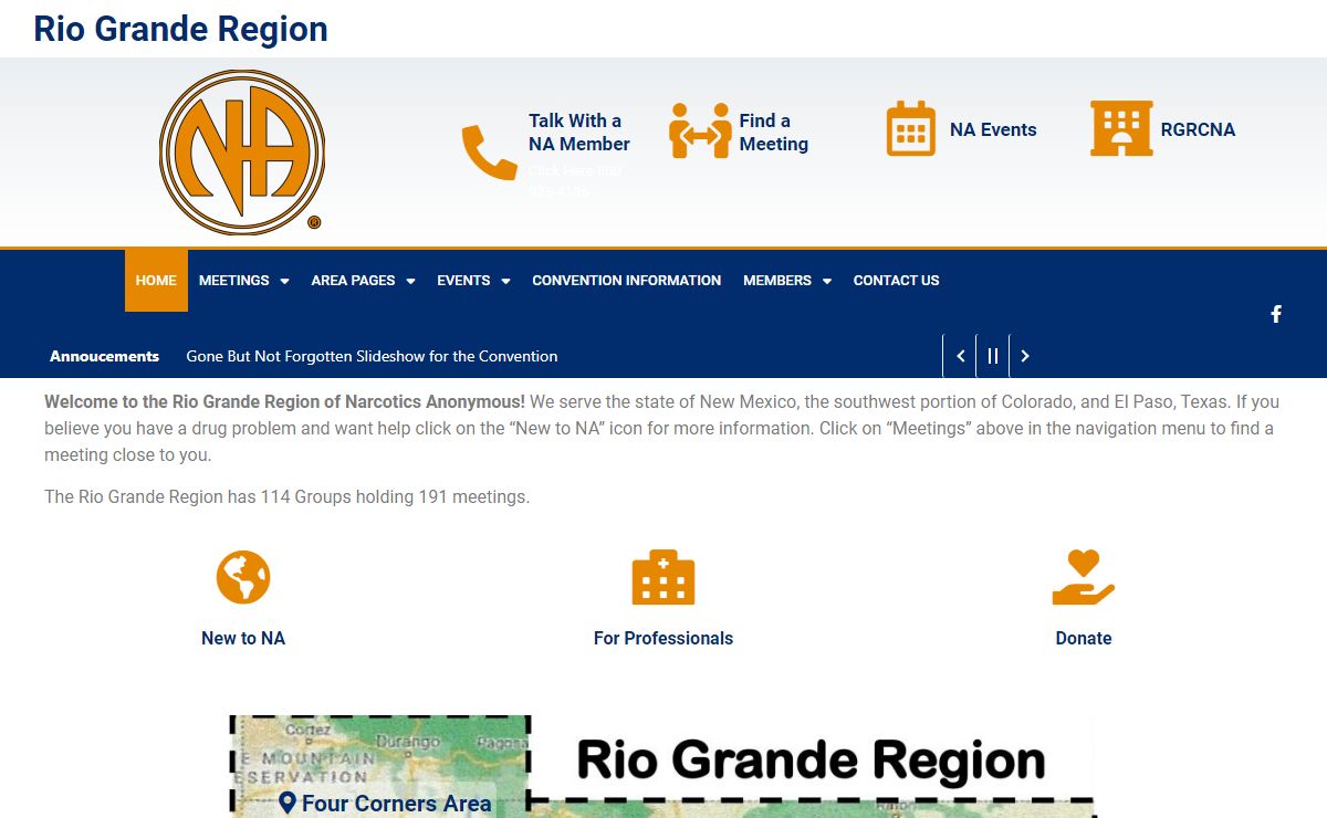 Rio Grande Region of Narcotics Anonymous – Serving New Mexico – El Paso, TX – Durango, CO