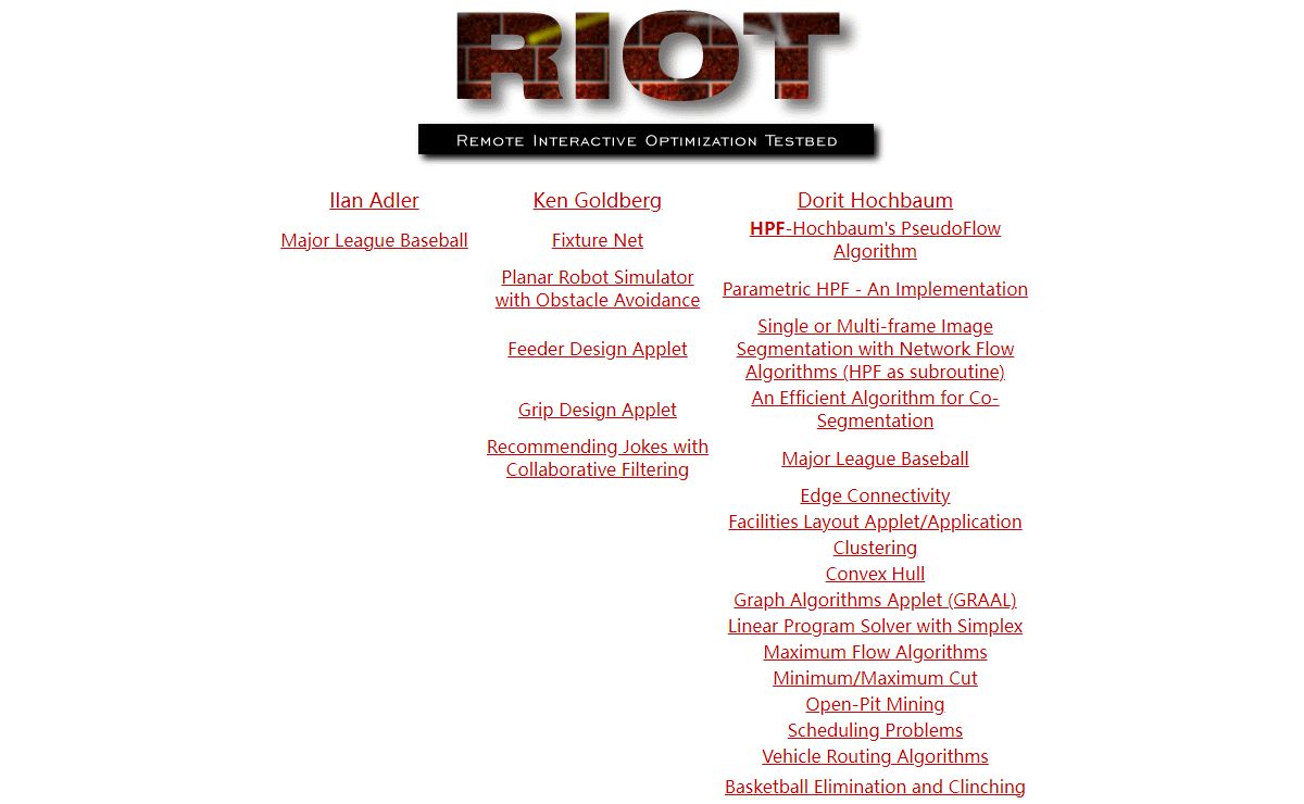 RIOT -- Remote Interactive Optimization Testbed
