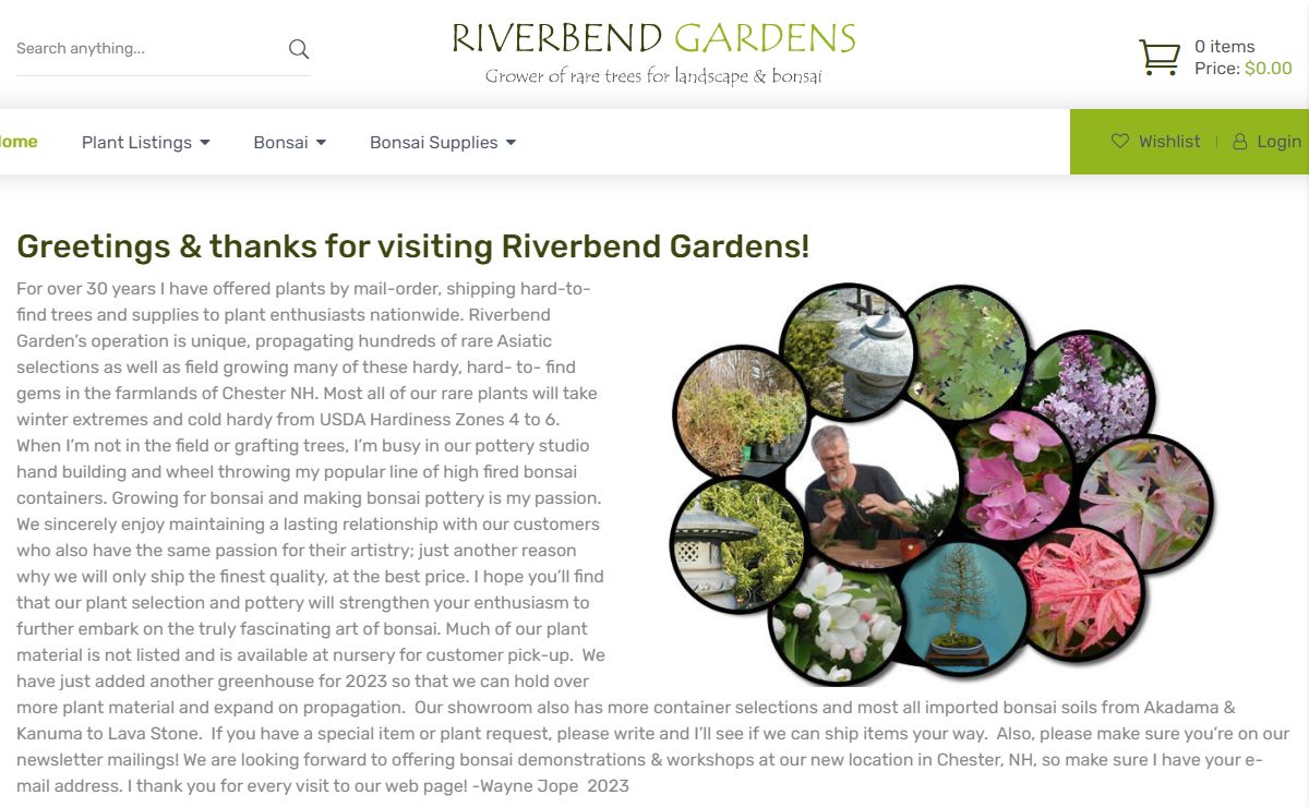 Riverbend Gardens – Grower of unusual, rare and miniature plants for bonsai