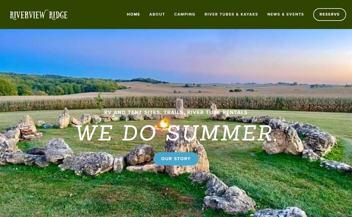 Riverview Ridge Campgrounds in Eastern Iowa