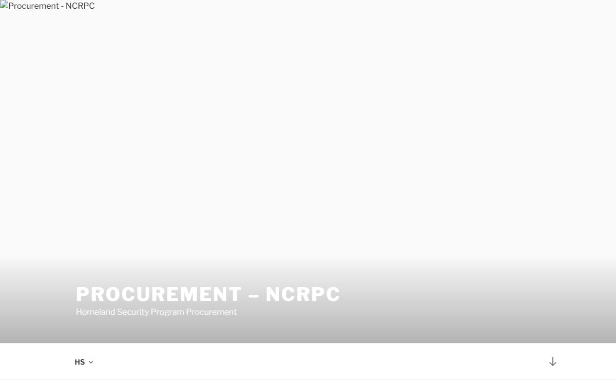 Procurement – NCRPC – Homeland Security Program Procurement