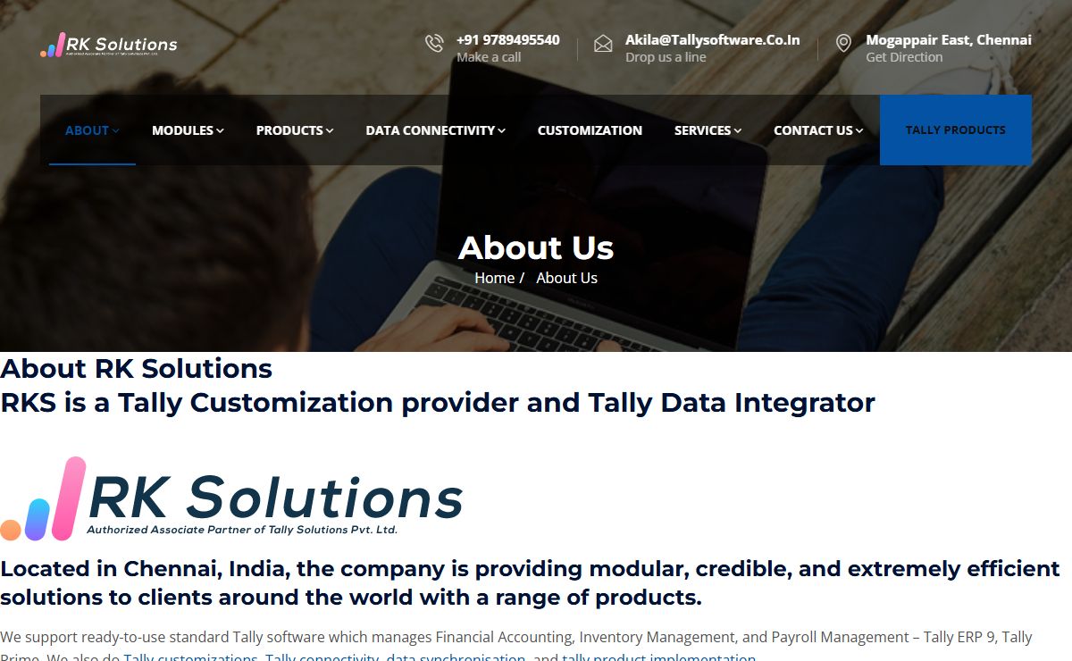 Our Company | RK Solutions | ERP Software Solutions | International Tally Providers