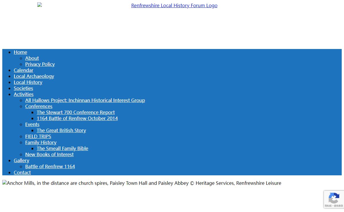 Renfrewshire Local History Forum – Renfrewshire Local History & Archaeology Web