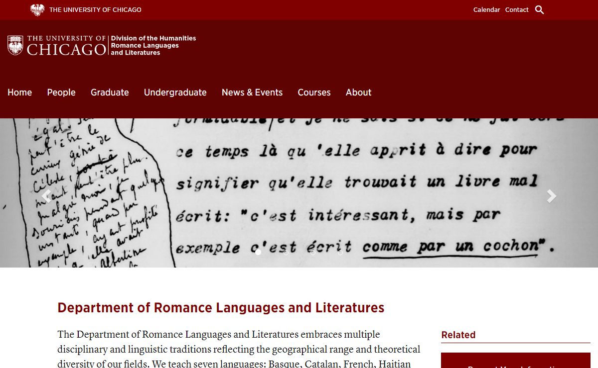Department of Romance Languages and Literatures | Romance Languages & Literatures