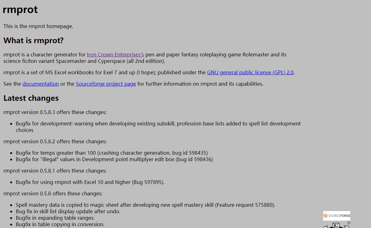rmprot - Rolemaster character generation sheets