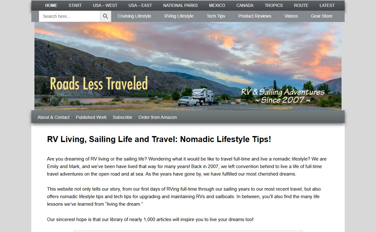 RV Living, Sailing Life and Travel: Nomadic Lifestyle Tips!