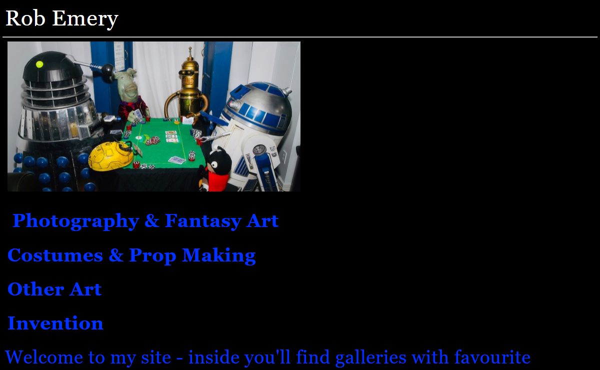 Rob Emery - Photography, Fantasy Art, Costumes, Prop Making & Other Creations